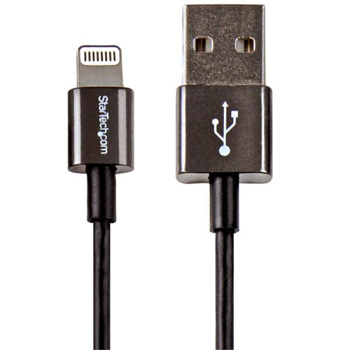 1m Metal Lightning to USB Cable - Black