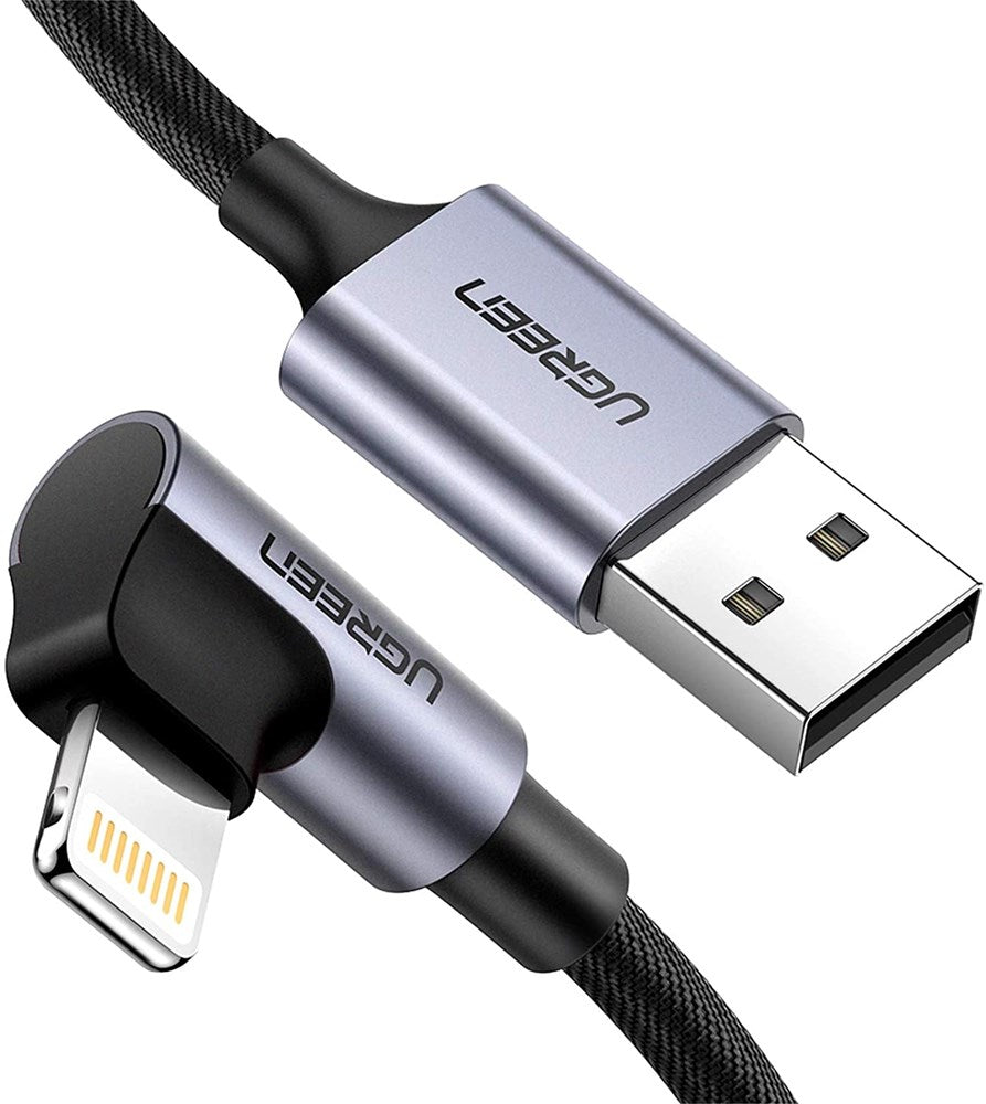 UGreen 2m Lightning to USB-A Right Angled (MFI Approved) UG-CABA-A