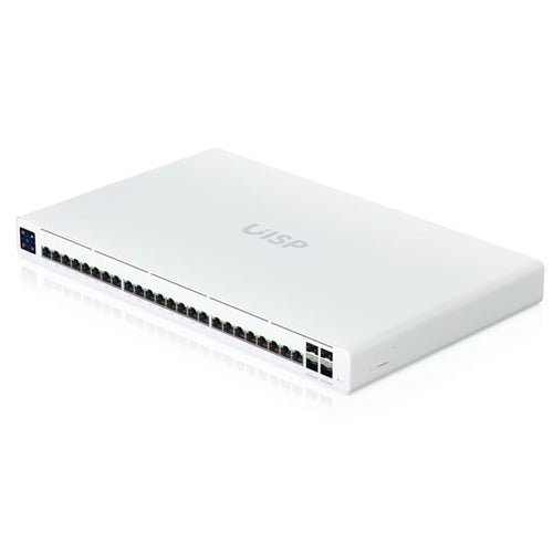 Ubiquiti UISP-S-Pro - UISP Switch Pro 24-port, Layer 2 220W (27V) PoE switch with (24) GbE RJ45 ports, including (16) with 27V passive PoE, and (4) 10G SFP+ ports.