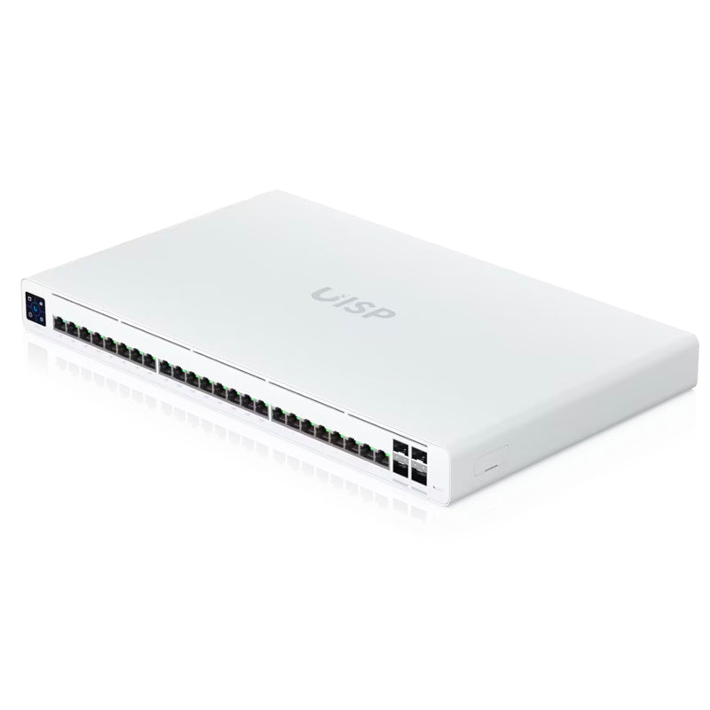 UISP-S-Pro - Ubiquiti UISP Switch Pro 24-port, Layer 2 220W (27V) PoE switch with (24) GbE RJ45 ports, including (16) with 27V passive PoE, and (4) 10G SFP+ ports.
