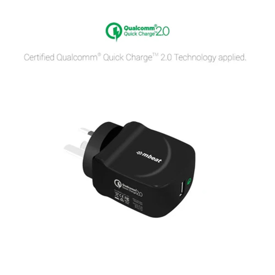 MB-CHGR-QC2 – Mbeat Gorilla Power QC Quick Charge 2.0 USB-Wandladegerät