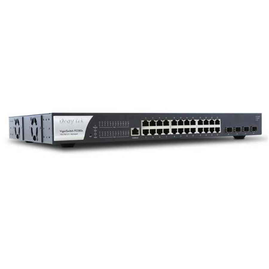 DrayTek P2280X - 28-Port Gigabit Ethernet PoE/PoE+ Managed Switch (24-Port PoE) SFP+