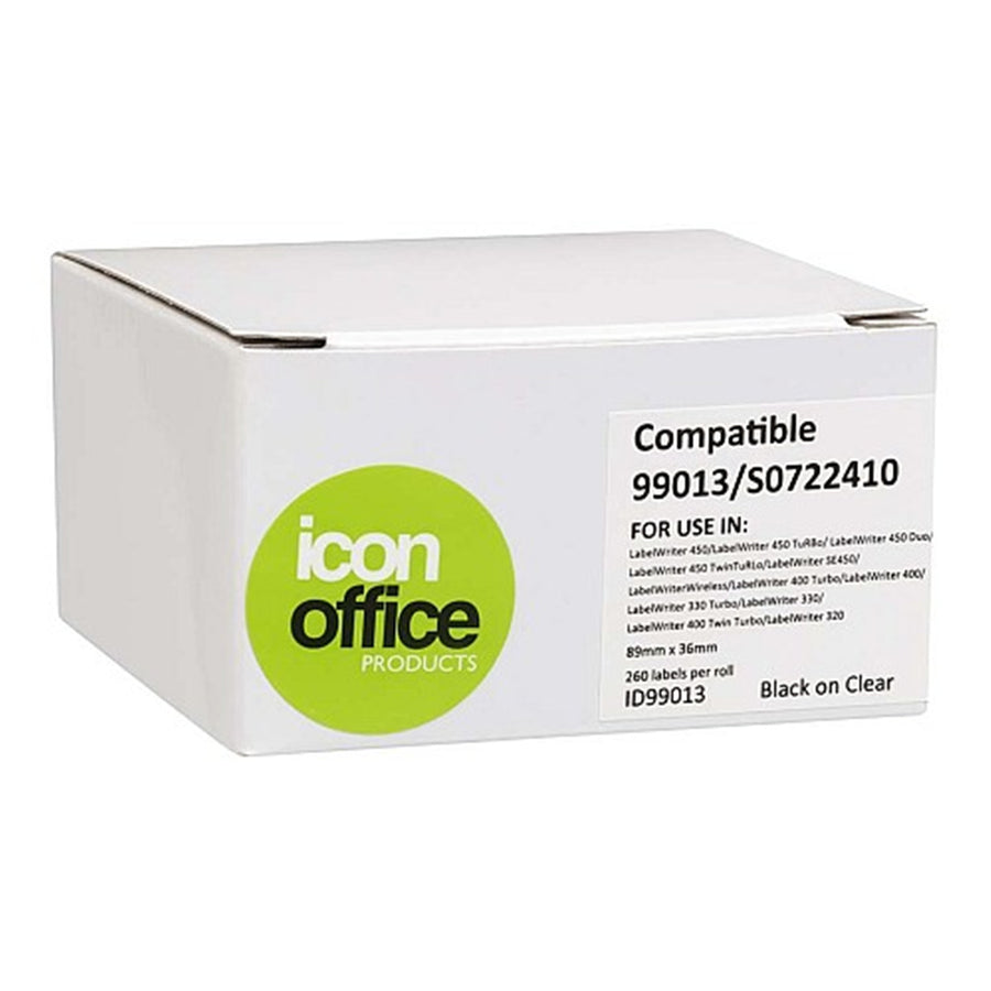 Okin ID99013 – Symbolkompatible Dymo LW Versandetiketten 89x36mm transparent 260 Etiketten