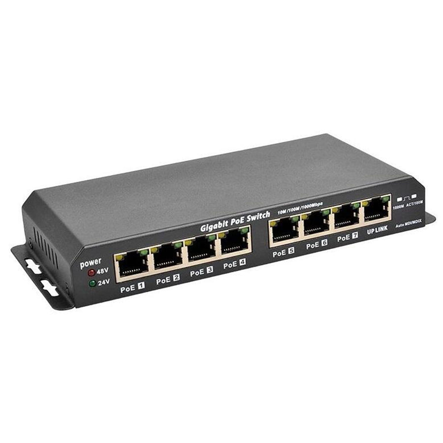 GPOES-8-7AB - 8-Port Gigabit PoE Switch Passive 24V PoE Power Supply Included (Promotional price)
