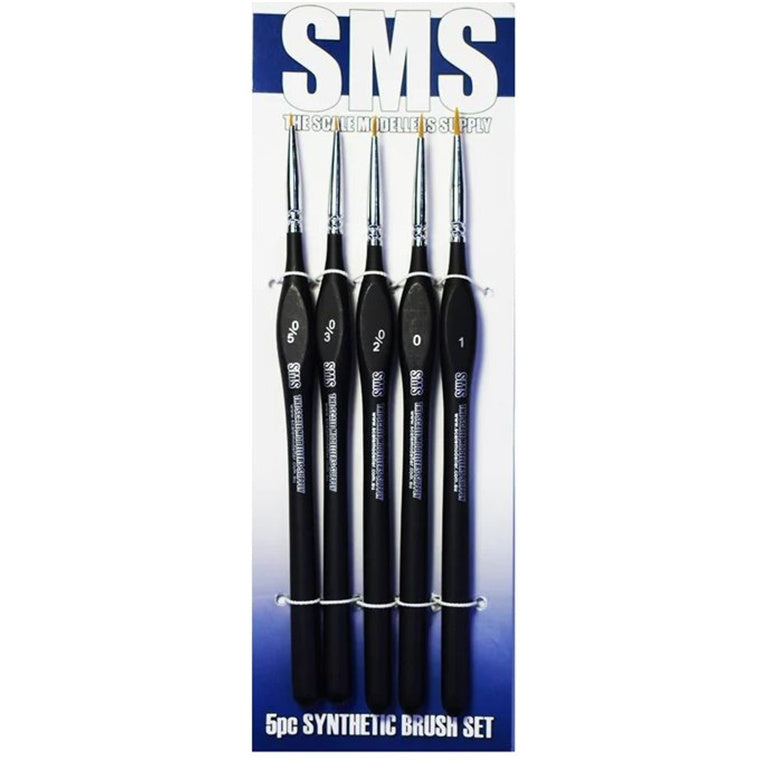 SMS BSET03 - SCALE MODELLERS SUPPLY SYNTHETIC BRUSH SET 5PC