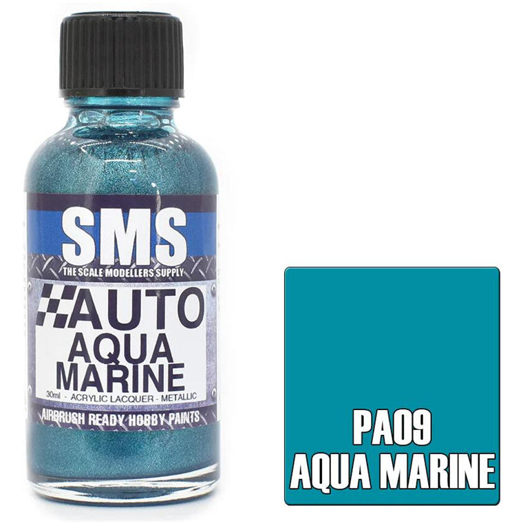 SMS PA09 - AIRBRUSH PAINT 30ML AUTO AQUA MARINE SCALE MODELLERS SUPPLY