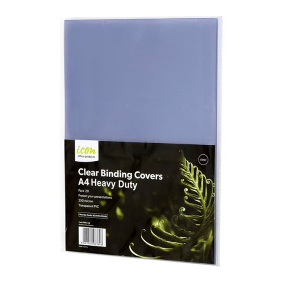 Okin BCOVCLR20HD - Icon Binding Covers A4 Clear Heavy Duty 250mic, Pack of 20