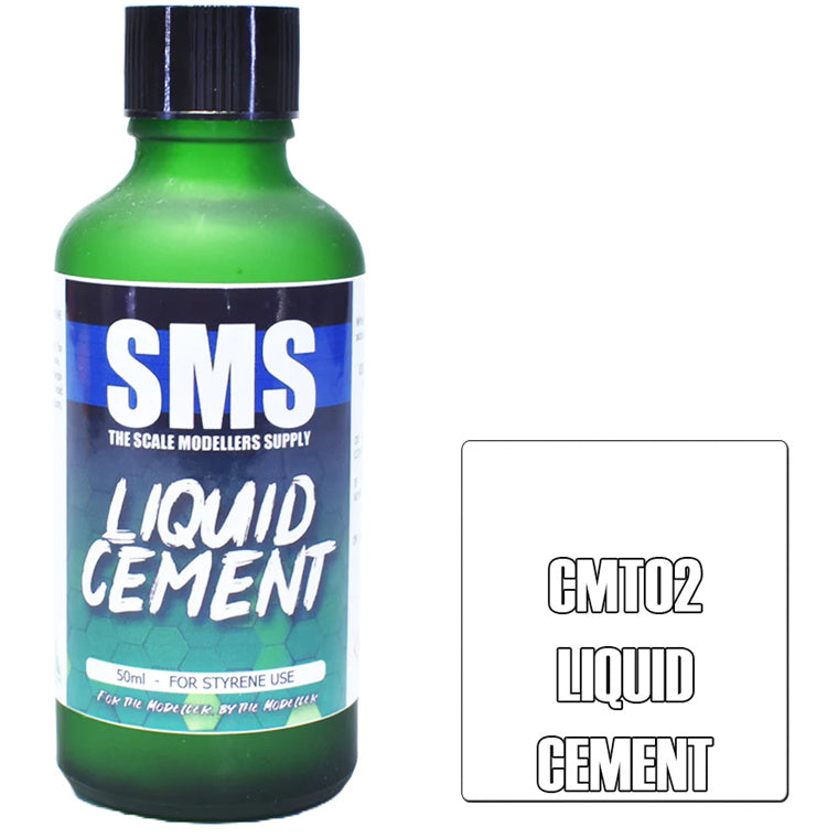 SMS CMT02 - AIRBRUSH PAINT 50ML LIQUID CEMENT FOR STYRENE USE SCALE MODELLERS SUPPLY