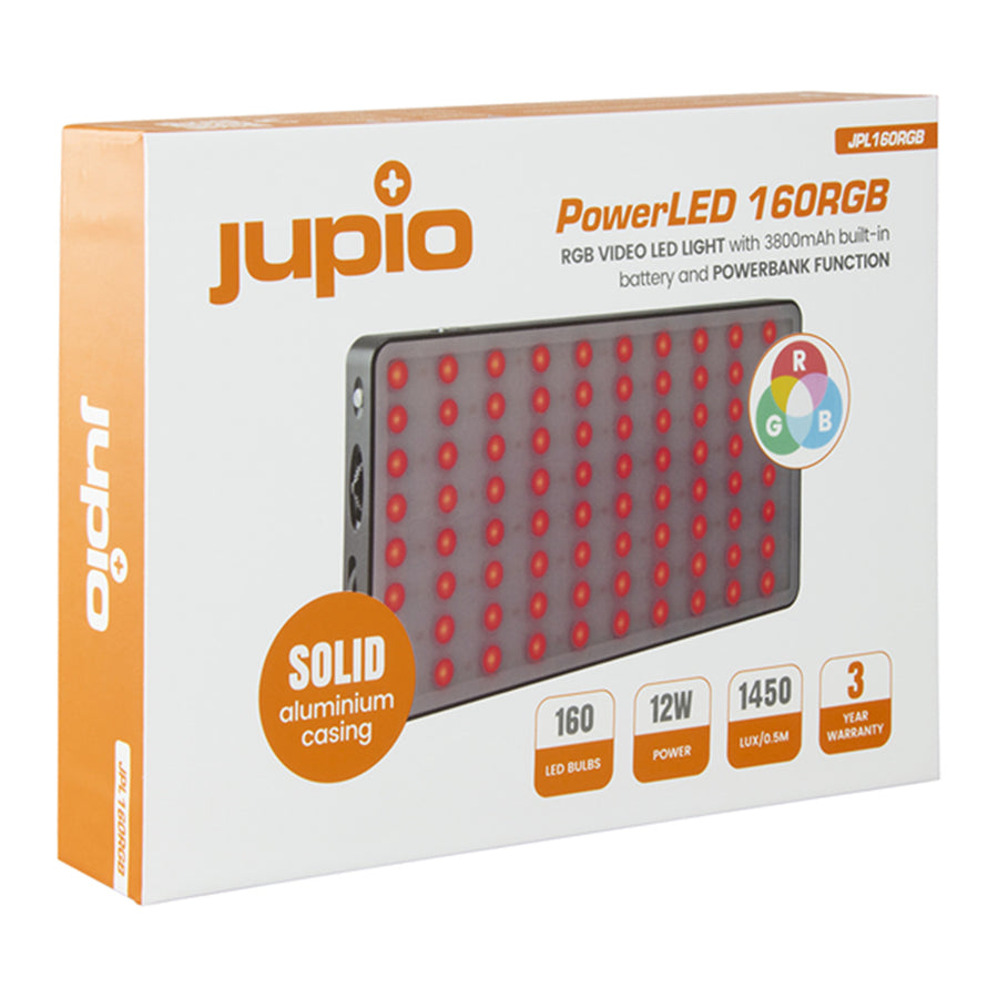 JPL160RGB - JUPIO POWERLED 160 RGB LED LIGHT / POWER BANK WITH BUILT-IN BATTERY 3800MAH