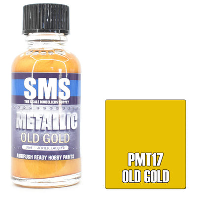 SMS PMT17 - AIR BRUSH PAINT 30ML METALLIC  GOLD  ACRYLIC LACQUER SCALE MODELLERS SUPPLY