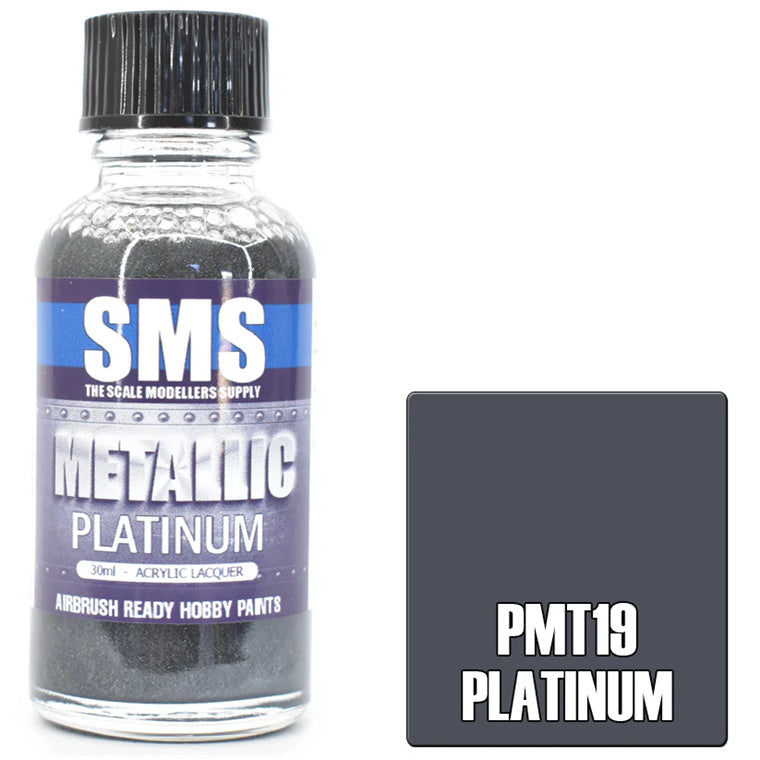 SMS AIR BRUSH PAINT 30ML PLATINUM ACRYLIC LACQUER SCALE MODELLERS SUPPLY
