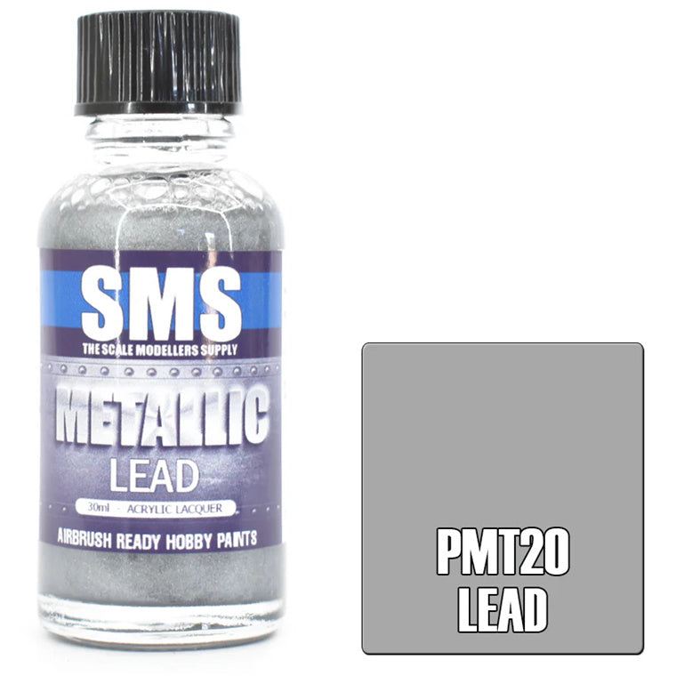SMS AIR BRUSH PAINT 30ML LEAD ACRYLIC LACQUER SCALE MODELLERS SUPPLY