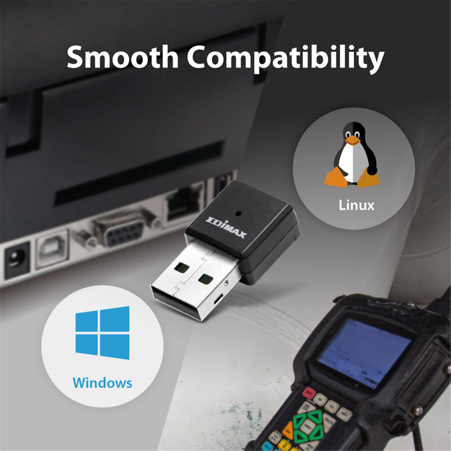 EDIMAX IEW-7811UTC - Industrial AC650 Wi-Fi 5 Dual-Band USB Adapter.