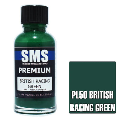 SMS PL50 - AIRBRUSHFARBE 30ML PREMIUM BRITISH RACING GREEN ACRYLIC LACQUER SCALE MODELLERS SUPPLY