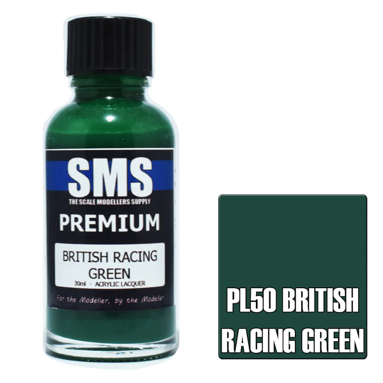 SMS PL50 - AIR BRUSH PAINT 30ML PREMIUM BRITISH RACING GREEN ACRYLIC LACQUER SCALE MODELLERS SUPPLY