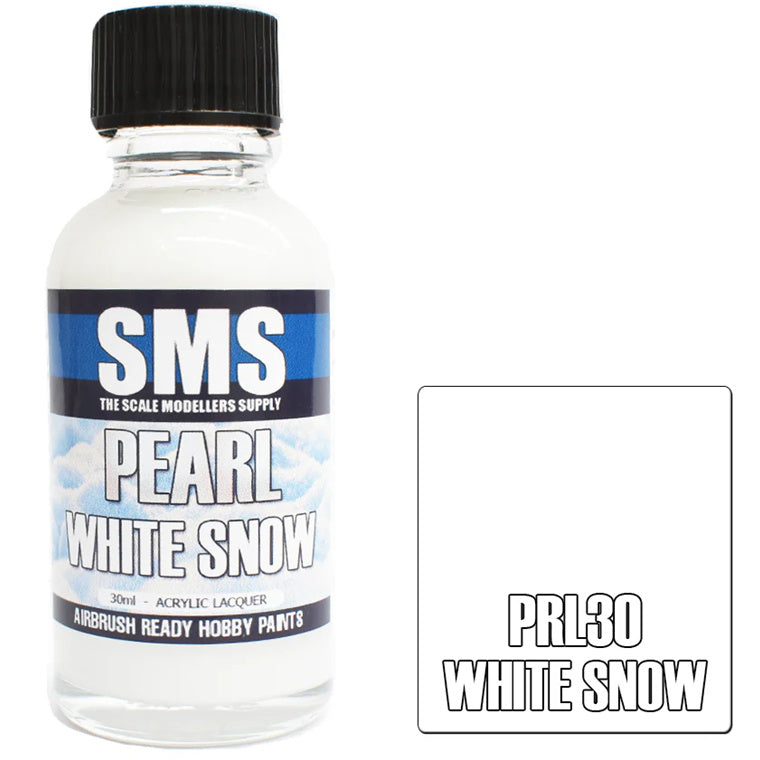 SMS PRL30 - AIRBRUSH PAINT 30ML PEARL WHITE SNOW ACRYLIC LACQUER SCALE MODELLERS SUPPLY