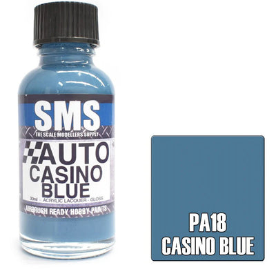 SMS PA18 - AIRBRUSHFARBE 30ML AUTO COLOUR CASINO BLUE FÜR MODELLBAUER