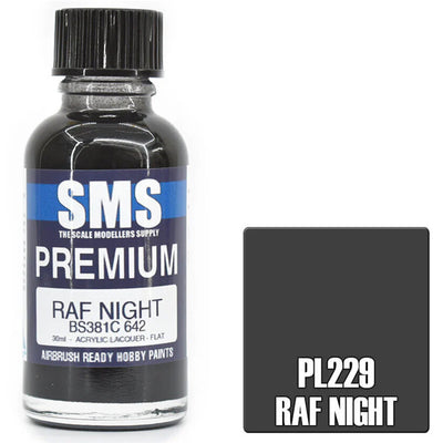 SMS PL229 - AIR BRUSH PAINT 30ML RAF NIGHT PL229 ACRYLIC LACQUER SCALE MODELLERS SUPPLY