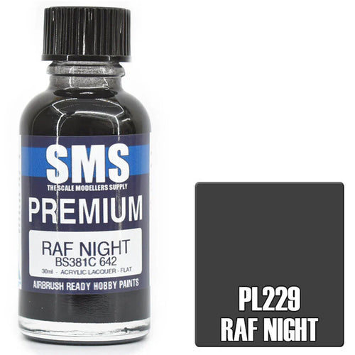 SMS PL229 - AIR BRUSH PAINT 30ML RAF NIGHT PL229 ACRYLIC LACQUER SCALE MODELLERS SUPPLY