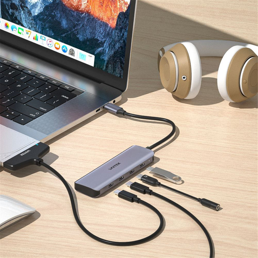 Unitek H1107K - 4-in-1 Multi Port Hub w/ USB-C Connector. 4 x USB-C Ports. USB3.0 w/ a Data Tr&fer