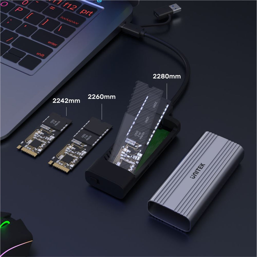 Unitek  S1225A USB-C to M.2 SSD Enclosure in Alloy Housing