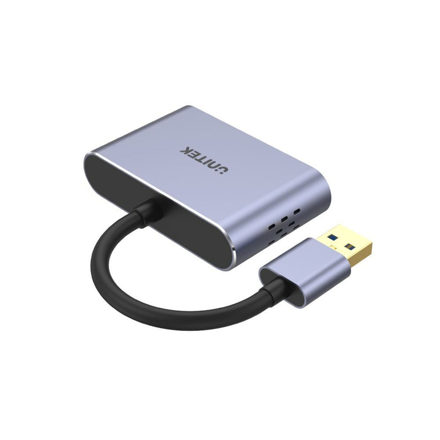 Unitek V1304A - USB-A to HDMI 2.0 & VGA Adapter Dual Monitor Support. Screen Res up to 1920x1080P