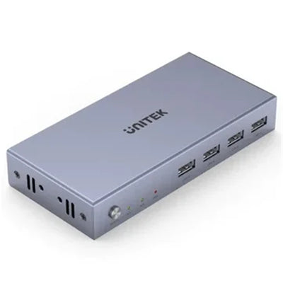 Unitek V307A HDMI KVM 2-in-1-Out Switch & Unterstützt 4K 60Hz UHD – Inklusive 4x USB-A Ports, 2x HDMI Eingangs- & 1x HDMI Ausgangsports, 2x PC Eingangsports – Umschaltknopf, LED-Leuchten – Inklusive Kabel