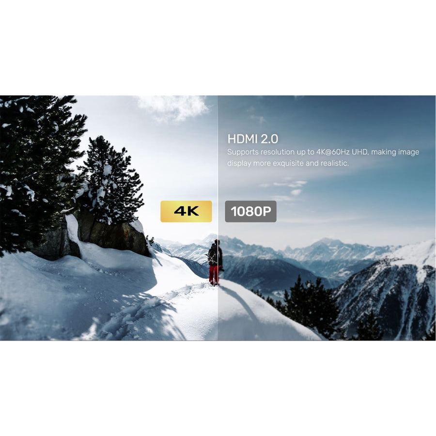 Unitek V307A HDMI KVM 2-in-1-Out Switch & Supports 4K 60Hz UHD - Includes 4x USB-A Ports, 2x HDMI Inputs & 1x HDMI Output Ports, 2x PC input Ports - Switch Button, LED Lights - Includes Cables