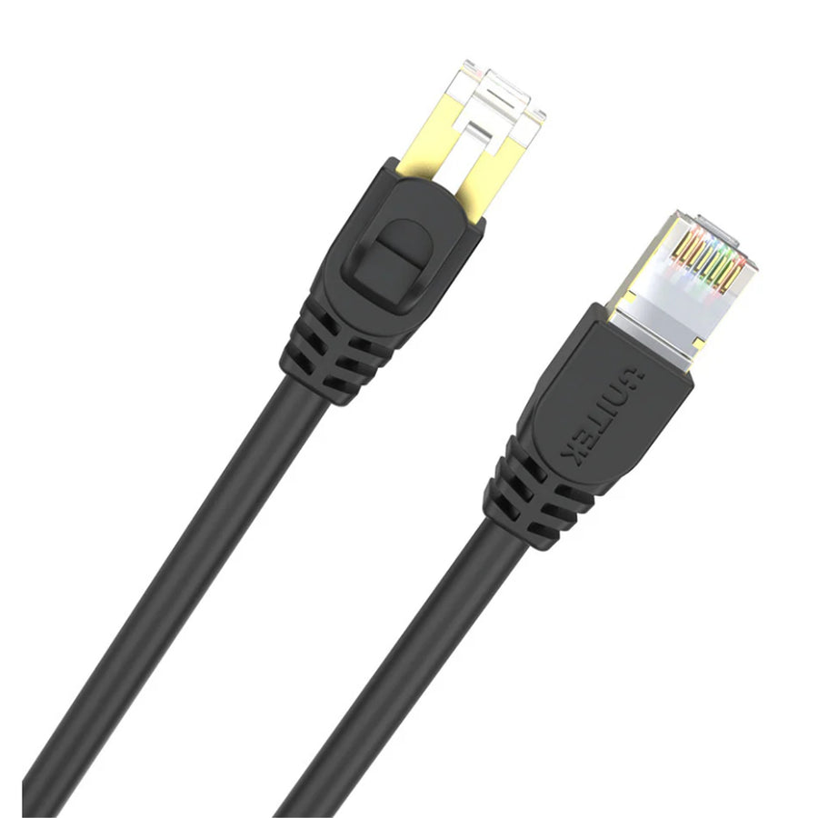 Unitek C1814EBK-15 - 15m CAT7 Black SSTP 26AWG Patch Lead in PVC Jacket Supports 10 Gigabit Ethernet