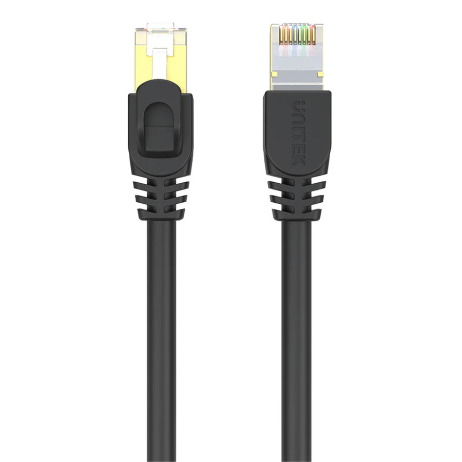 Unitek C1814EBK-15 - 15m CAT7 Black SSTP 26AWG Patch Lead in PVC Jacket Supports 10 Gigabit Ethernet
