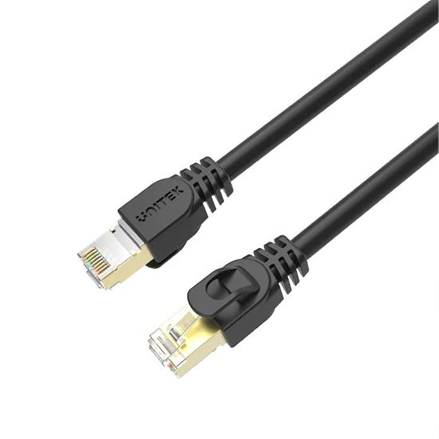 Unitek C1815EBK-20 - 20m CAT7 Black SSTP 26AWG Patch Lead in PVC Jacket Supports 10 Gigabit Ethernet