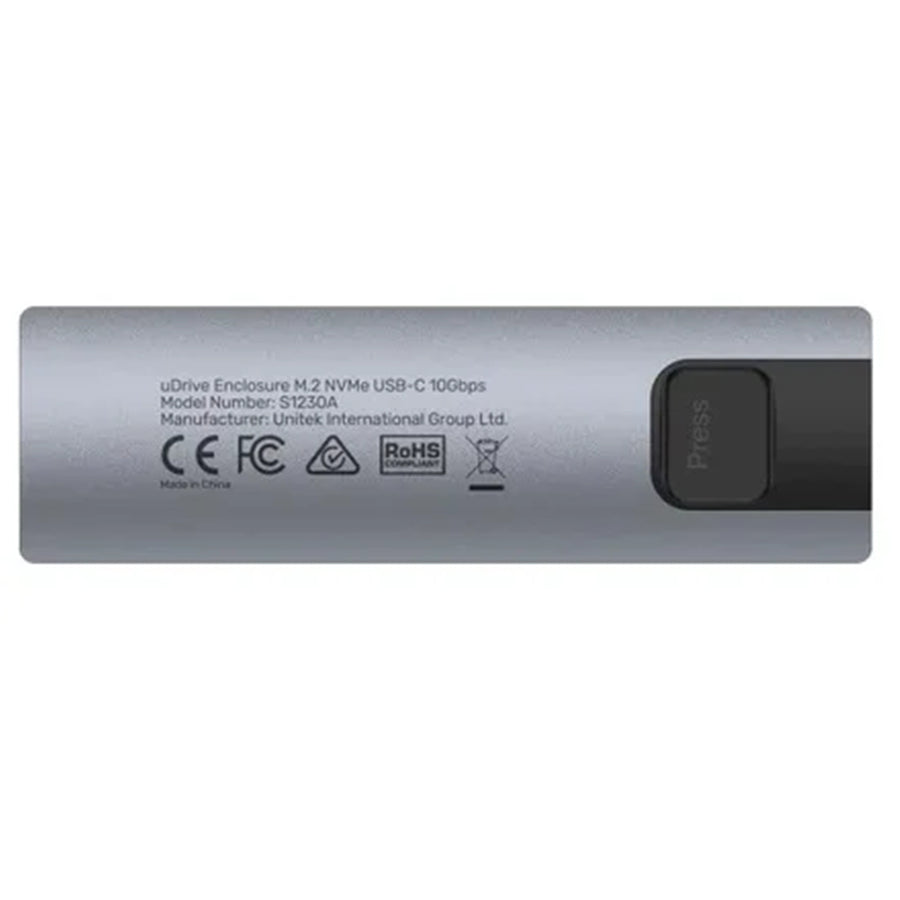 Unitek S1230A - USB-C 10Gbps to M.2 NVMe & SATA Enclosure w/ Tool-Free Installation