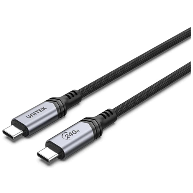 Unitek C14110GY-2M - 2M USB-C to USB-C Cable. Supports 240W Super Speed Fast Charging.