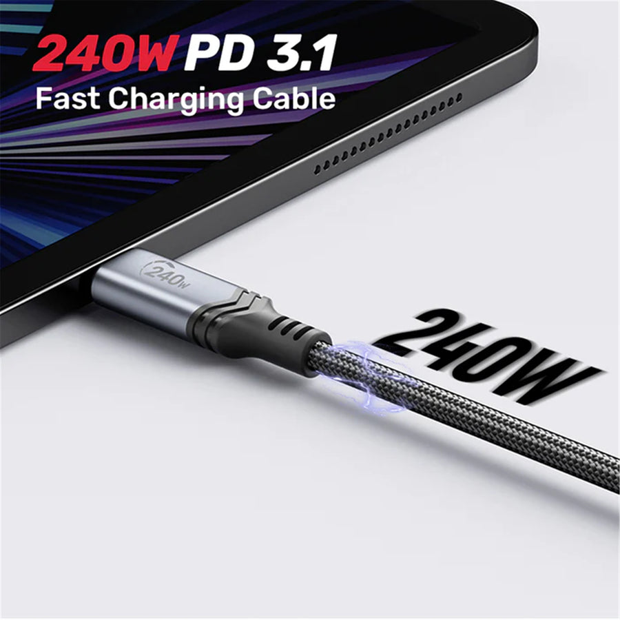 Unitek C14110GY-2M - 2M USB-C to USB-C Cable. Supports 240W Super Speed Fast Charging.