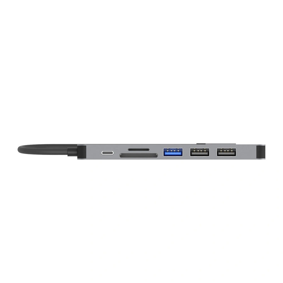 Unitek H1118A - 7-in-1 Multi-Port Hub w/ USB-C Connector. 3x USB-A Ports 1x HDMI MicroSD Slots