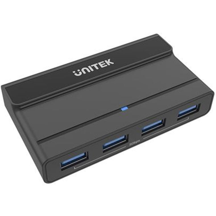 Unitek 4-Port KVM Switcher with 4x USB-A 3.0 Ports - Share USB Devices Between 2x Laptops/PCs, Upto 5Gbps Transfer Speed, LED Indicator, Plug & Play - Inc USB-A to C & USB-A to DC Cables