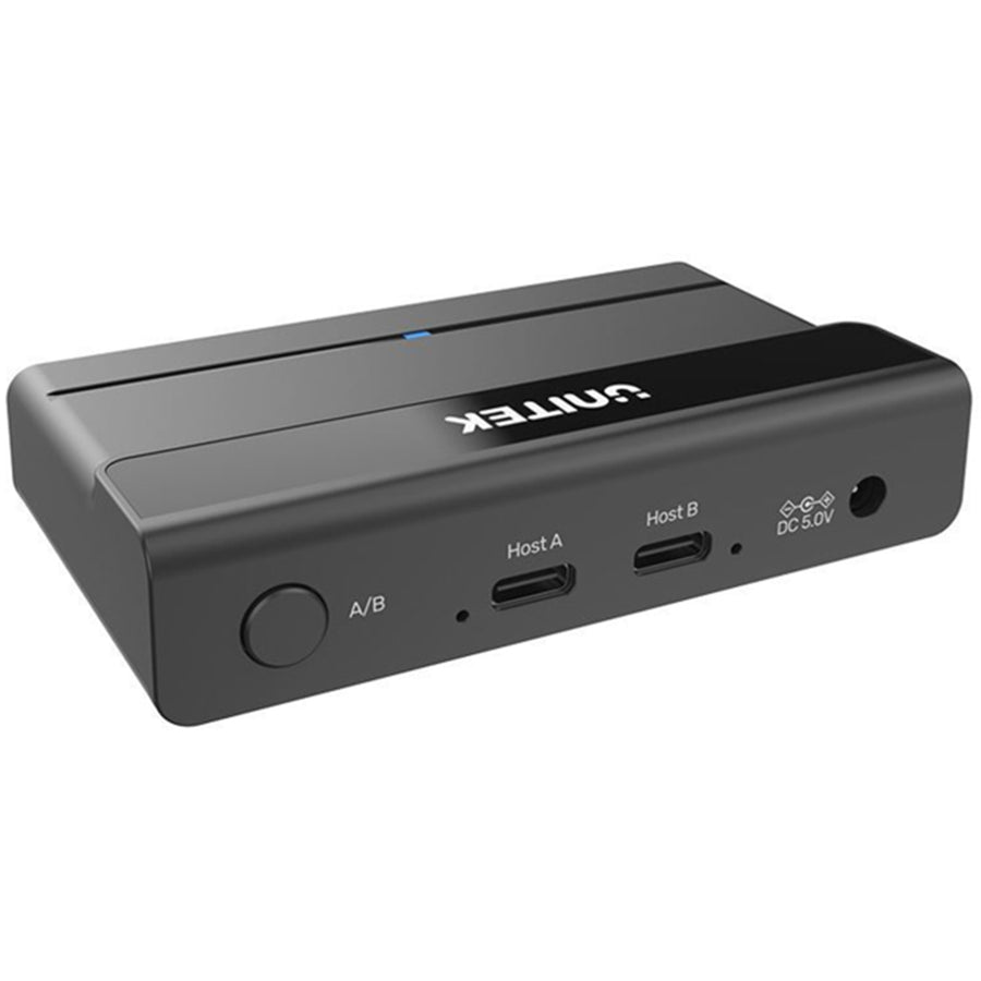Unitek 4-Port KVM Switcher with 4x USB-A 3.0 Ports - Share USB Devices Between 2x Laptops/PCs, Upto 5Gbps Transfer Speed, LED Indicator, Plug & Play - Inc USB-A to C & USB-A to DC Cables
