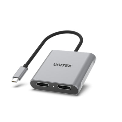 Unitek V1404A - USB-C to Dual DisplayPort 8K Adapter w/ MST. Supports 8K@60Hz or 4K@120Hz