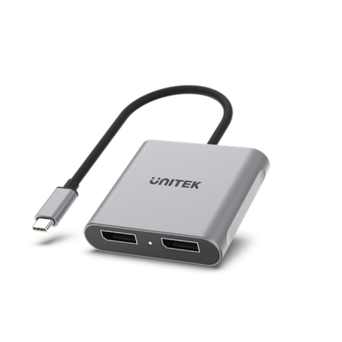 Unitek V1404A - USB-C to Dual DisplayPort 8K Adapter w/ MST. Supports 8K@60Hz or 4K@120Hz