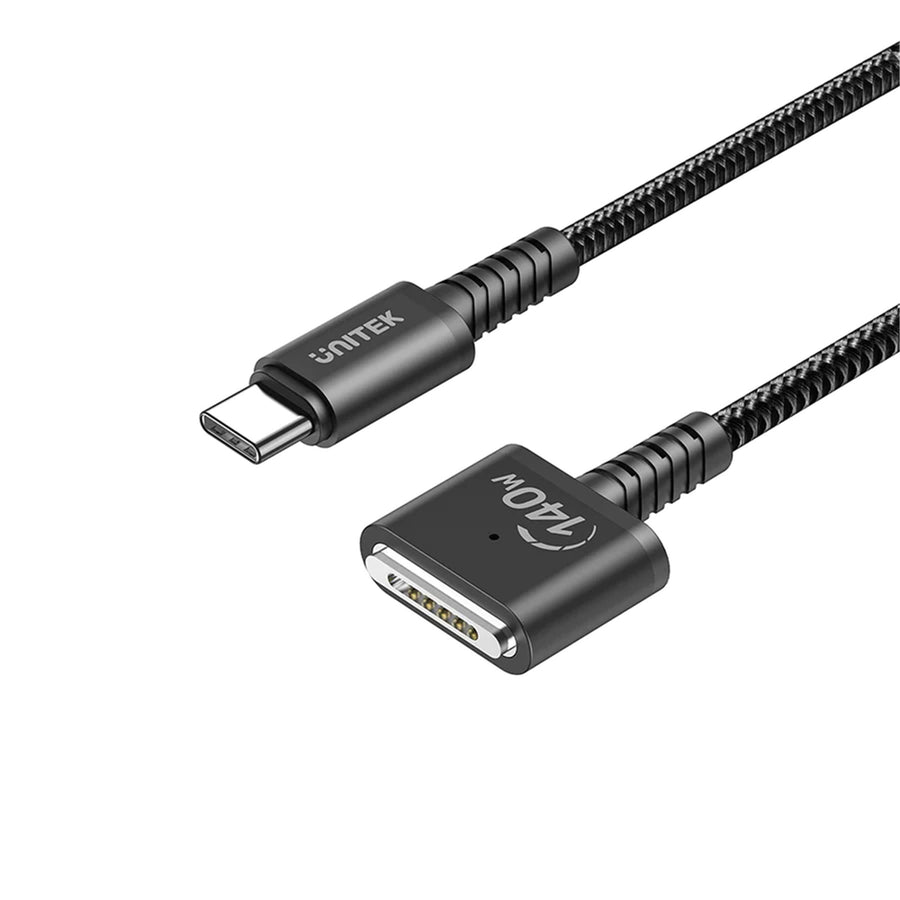 Unitek C14121BK-2M - 2M 140W USB-C to MagSafe 3 Charging Cable for MacBook. Tangle Free Nylon Braided