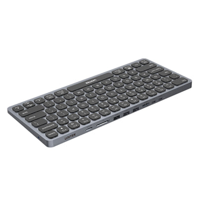 Unitek D1092A - 9-in-1 Hub mit Tastatur. Hintergrundbeleuchtung & Ergonomisches Design. 3x USB-A Anschlüsse 1x HDMI