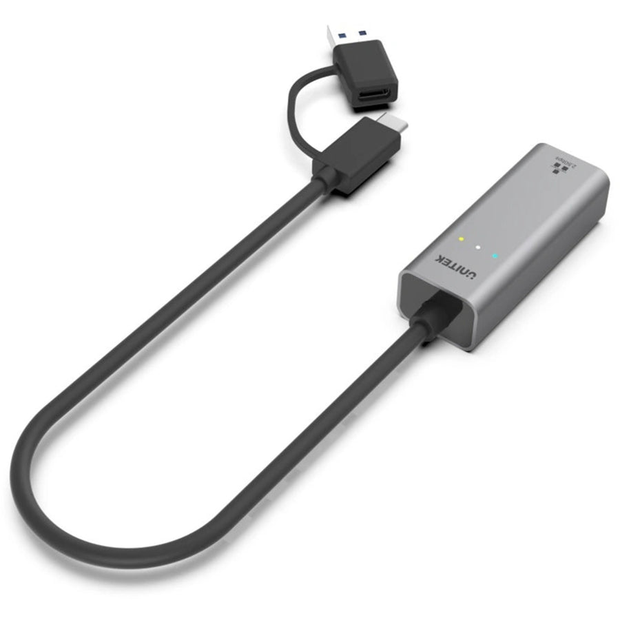 Unitek U1313C - USB to 2.5G Ethernet Adapter w/ 2-in-1 Connectors (USB-C & USB-A). up to 2500Mbps
