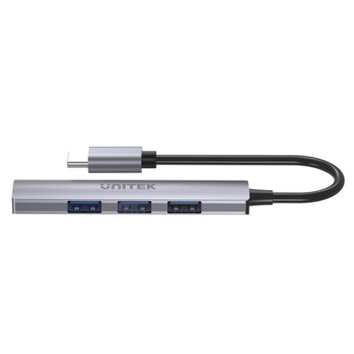 Unitek H1208B - 4-in-1 USB-Multiport-Ultraschlank-Hub mit USB-C-Anschluss. 1x USB3.0-Anschluss & 3x USB2.0
