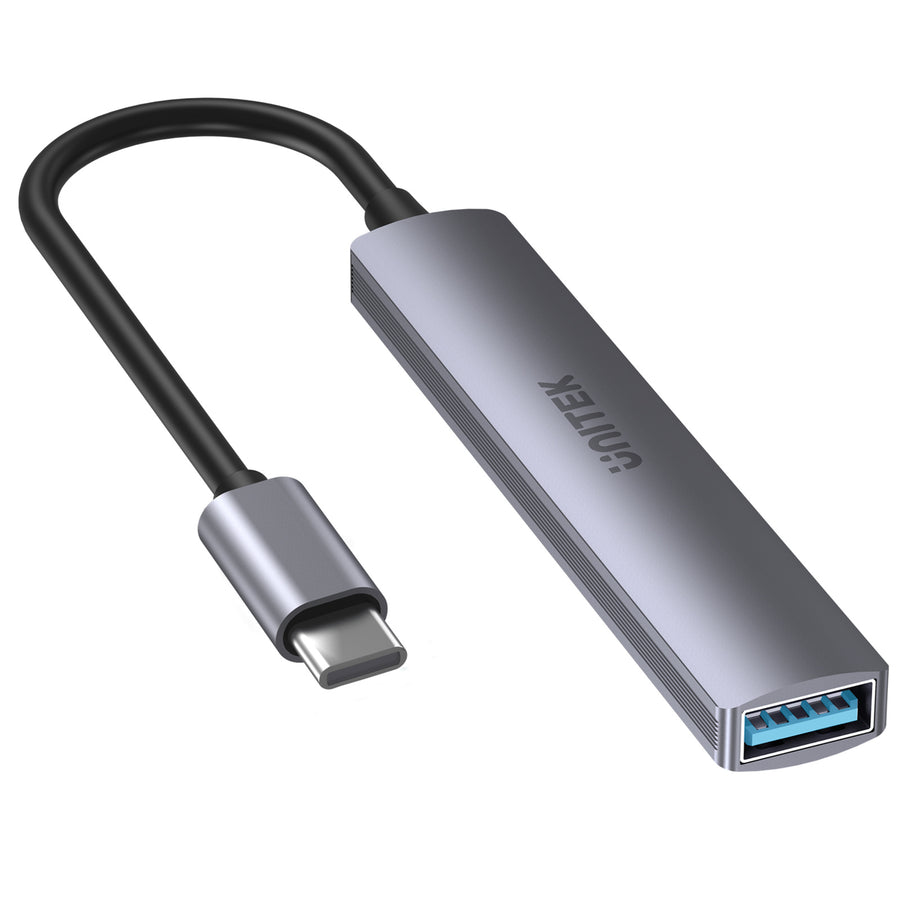 Unitek H1208B - 4-in-1 USB Multi-port Ultra Slim Hub w/ USB-C Connector. 1x USB3.0 Port & 3x USB2.0