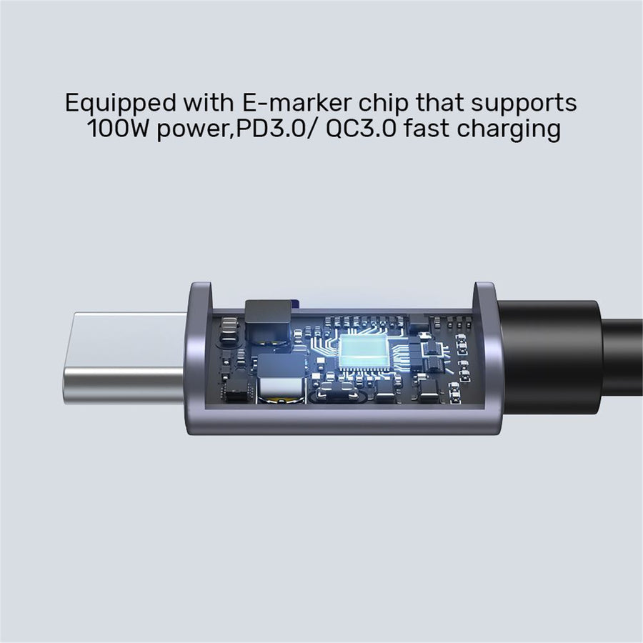 Unitek C14123BK-5M - 5m USB-C to Right Angled 90 Degree USB-C Connector. Supports 100W PD Fast Charging