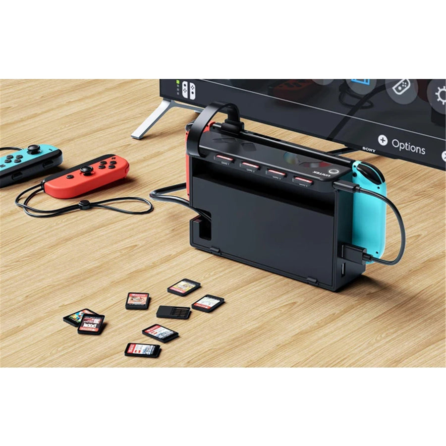 Unitek G1002E - Switch 4-in-1 Game Card Reader w/ 4x Card Reader Slots Plus Remote Control