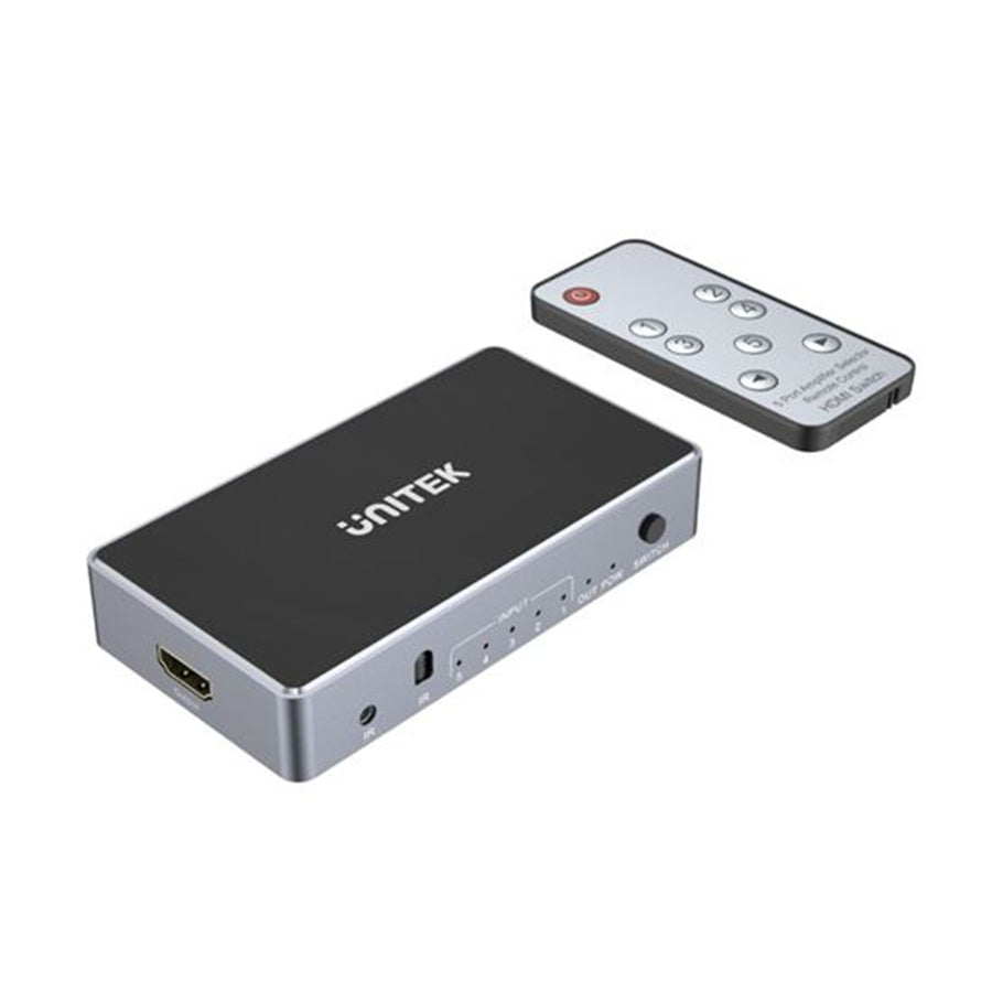 Unitek V1110A - 5-In-1-Out 4K HDMI 1.4b Switch. Supports up to 4K@30Hz (UHD) Resolution (3840 x 2160)