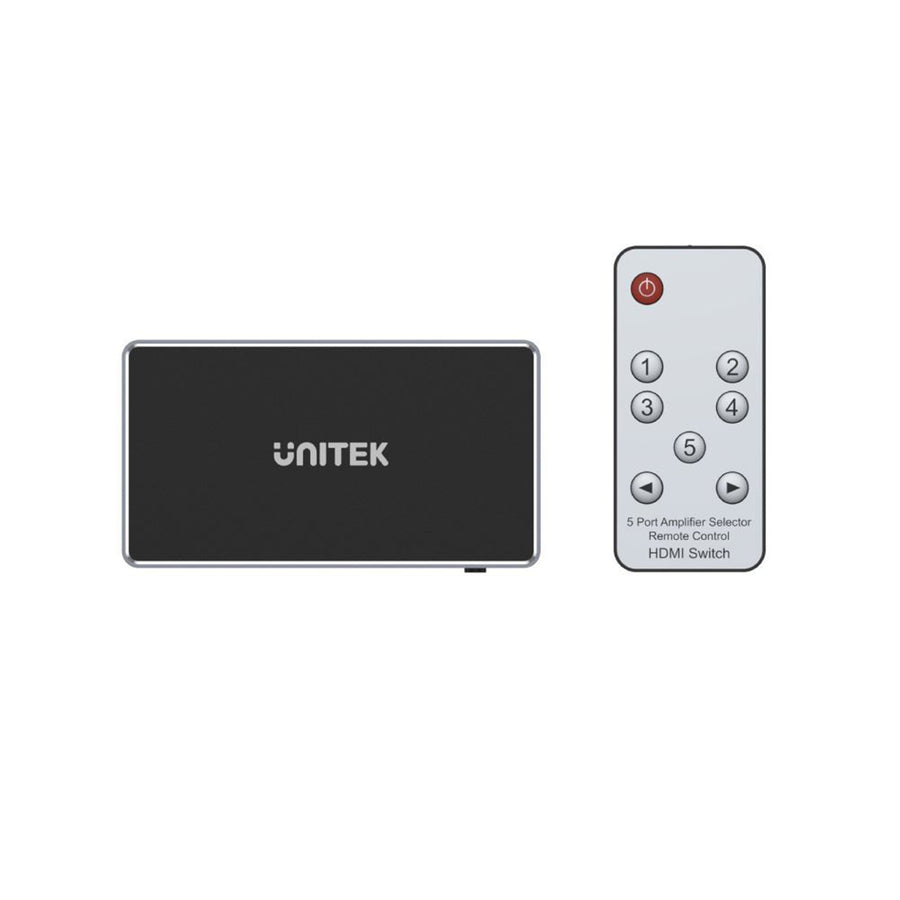 Unitek V1110A - 5-In-1-Out 4K HDMI 1.4b Switch. Supports up to 4K@30Hz (UHD) Resolution (3840 x 2160)