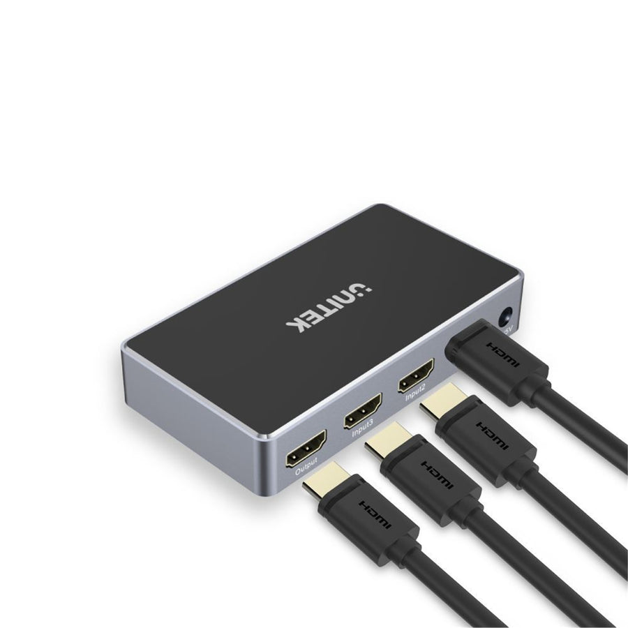 Unitek V1111A - 3-In-1-Out 4K HDMI 1.4b Switch. Supports up to 4K@30Hz (UHD) Resolution (3840 x 2160)