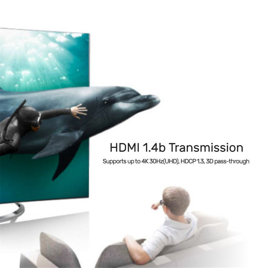 Unitek V1111A - 3-In-1-Out 4K HDMI 1.4b Switch. Supports up to 4K@30Hz (UHD) Resolution (3840 x 2160)